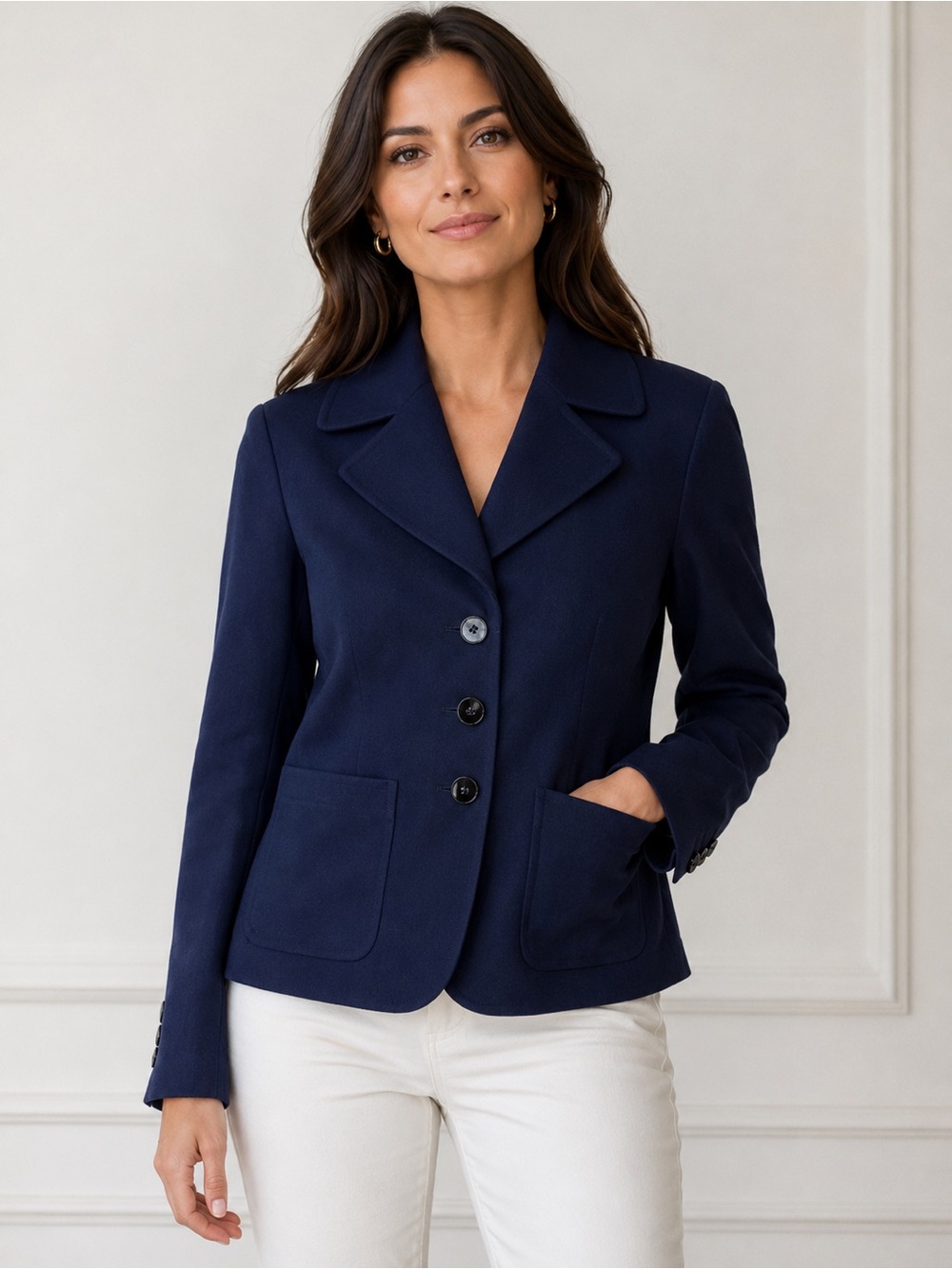 Talbots NWT Black Kate Fit 3 Button Wool Blazer, Size 2- Retails $199